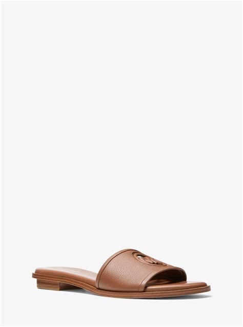 Deanna Cutout Leather Slide Sandal 